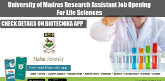 Madras University Research Assistant