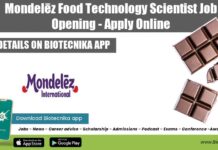 Mondelēz Food Technology Scientist Job Opening – Apply Online Mondelēz India Food Tech