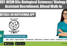 NCERT-DESM BSc Biological Sciences/ Biology Lab Assistant Recruitment, Attend Walk-In NCERT-DESM Lab Assistant Job