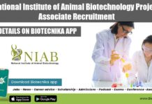 National Institute of Animal Biotechnology Project Associate Recruitment NIAB Research Vacancy