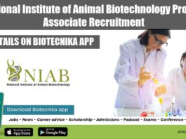 National Institute of Animal Biotechnology Project Associate Recruitment NIAB Research Vacancy