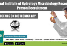 National Institute of Hydrology Microbiology Resource Person Recruitment NIH Microbiology Job Opening