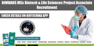 NIMHANS Associate Research Job