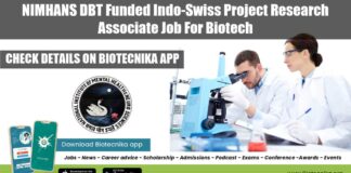 NIMHANS Research Project Jobs