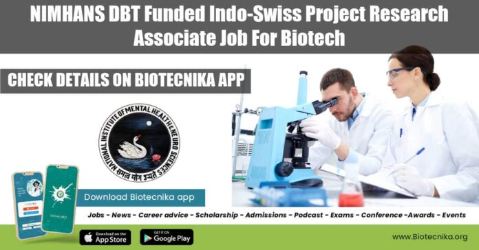 NIMHANS Research Project Jobs