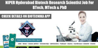 NIPER Hyderabad Biotech Research