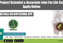 NIPGR Project Scientist & Associate Jobs For Life Sciences, Apply Online NIPGR Project Vacancies 2022
