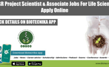 NIPGR Project Scientist & Associate Jobs For Life Sciences, Apply Online NIPGR Project Vacancies 2022