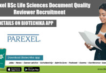 Parexel BSc Life Sciences Document Quality Reviewer Recruitment Parexel Bengaluru Jobs