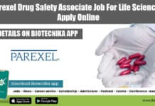 Parexel Drug Safety Associate Job For Life Sciences, Apply Online Parexel Drug Safety Associate