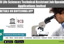 RCB Life Sciences Technical Assistant Job Opening – Applications Invited RCB Technical Assistant Job