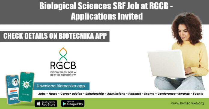 RGCB Biological Sciences SRF