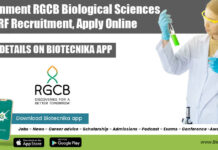 Government RGCB Biological Sciences JRF Recruitment, Apply Online RGCB JRF Job Vacancy