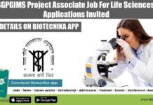 SGPGIMS Project Associate Job For Life Sciences, Applications Invited SGPGIMS Project Opening 2022