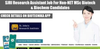 SJRI Research Assistant Job