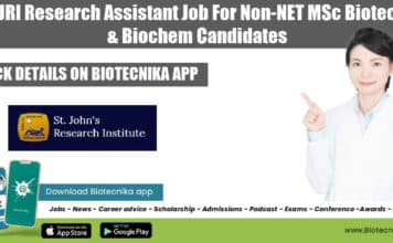 SJRI Research Assistant Job