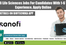 Sanofi Life Sciences Jobs For Candidates With 1-6 Years Experience, Apply Online Sanofi Jobs 2022 Life Sciences
