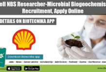 Shell NBS Researcher-Microbial Biogeochemistry Recruitment, Apply Online Shell Research Jobs 2022