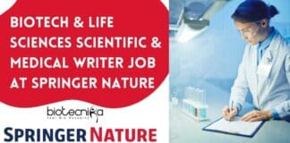 Springer Nature Medical Writer Job