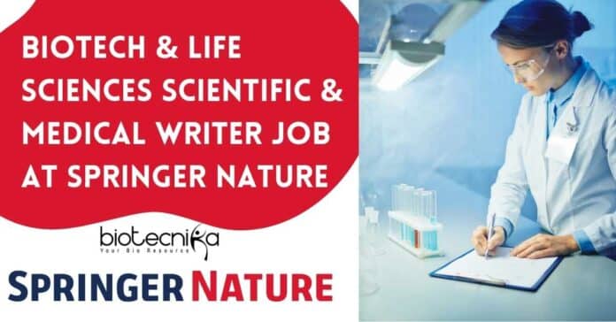 Springer Nature Medical Writer Job