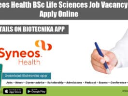 Syneos Health BSc Life Sciences Job Vacancy – Apply Online Syneos Jobs Bengaluru
