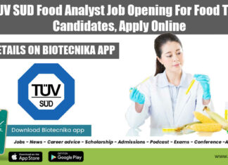TUV SUD Food Analyst