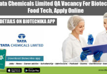 Tata Chemicals QA Job