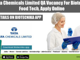 Tata Chemicals QA Job