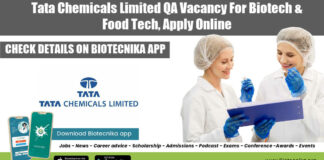 Tata Chemicals QA Job