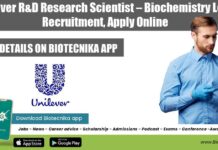 Unilever R&D Research Scientist