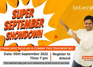 Super September Showdown - This Teachers' Day Something Spectacular Is Coming @ Biotecnika - Register Now & Stay Tuned