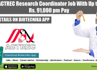 ACTREC Research Coordinator Job