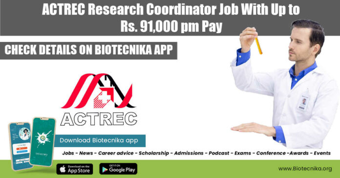 ACTREC Research Coordinator Job