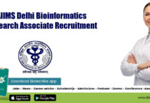 AIIMS Delhi Bioinformatics Research Associate Recruitment AIIMS Bioinformatics Research Job