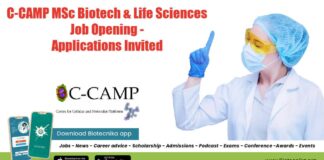 C-CAMP MSc Biotech Job