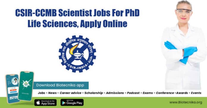 CCMB Scientist Jobs 2022