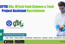 CSIR-CFTRI BSc, BTech Food Science & Tech Project Assistant Recruitment CFTRI BSc Jobs