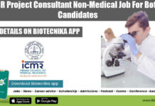 ICMR Project Consultant Non-Medical Job For Botany Candidates ICMR Delhi Project Consultant