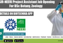 CSIR-NEERI Project Assistant Job Opening For BSc Botany, Zoology CSIR-NEERI Jobs Project Assistant
