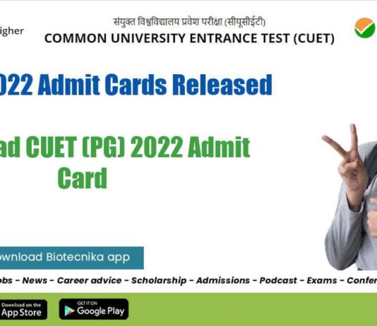 CUET PG 2022 Admit Cards Released