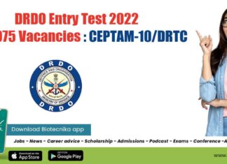 DRDO Entry Test 2022