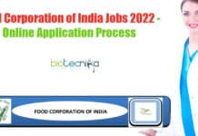Food Corporation of India Jobs 2022 – Online Application Process FCI Recruitment 2022