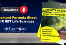 CSIR NET Formula Sheet