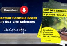 CSIR NET Formula Sheet