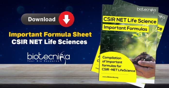 CSIR NET Formula Sheet