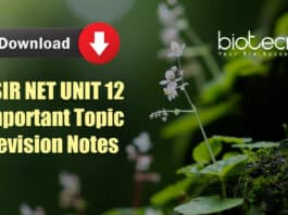 Download CSIR NET UNIT 12 Important Topic Revision Notes PDF CSIR UNIT 12 Notes