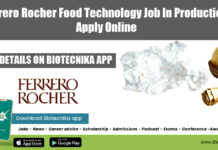 Ferrero Rocher Food Technology Job In Production, Apply Online Ferrero Rocher India Jobs