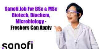 Freshers BSc Biotech Job