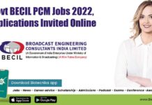 Govt BECIL PCM Jobs 2022, Applications Invited Online Govt BECIL PCM Vacancies