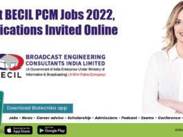Govt BECIL PCM Vacancies